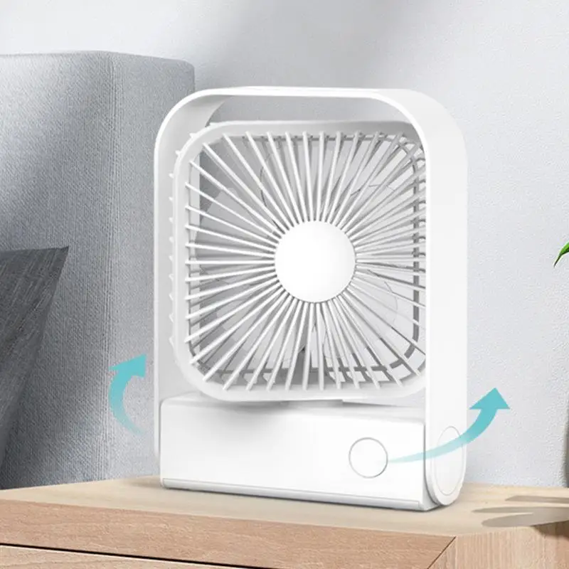 USB Desktop Fan Rotating Mini Adjustable Portable Electric Fan Summer Mute Air Cooler Fan With 4 Wind Speeds For Home