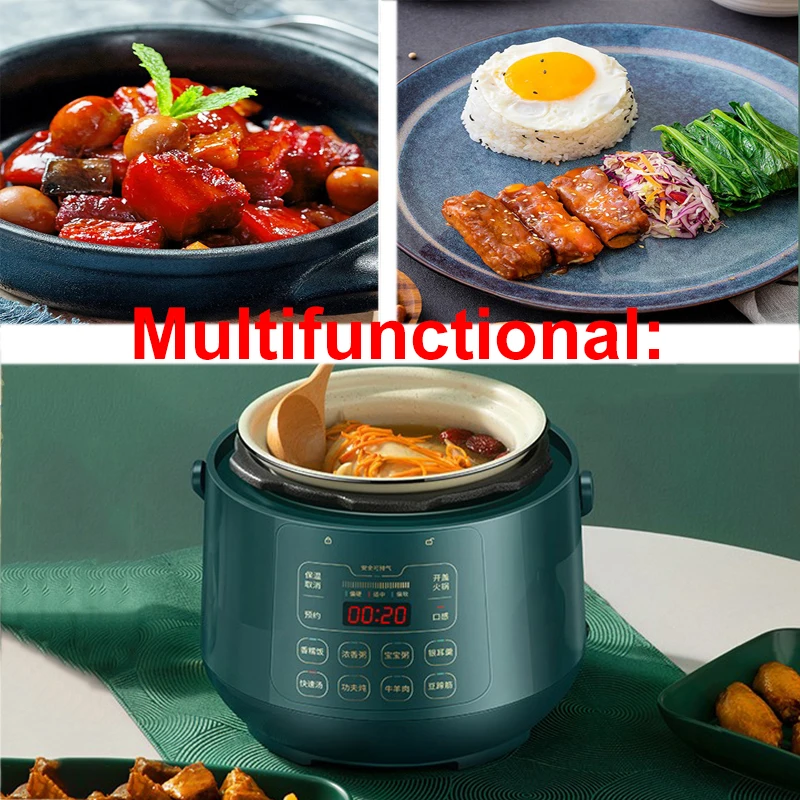 SUPOR 2.3L Electric Pressure Cooker Mini Rice Cooker Small Stainless Steel Electric Cooker High Quality Kitchen Appliances