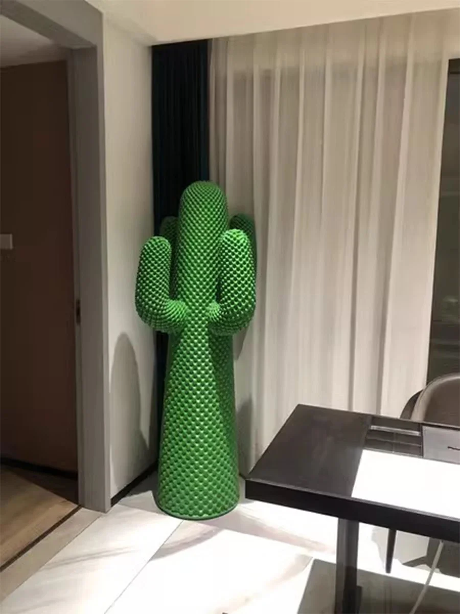 Trend giant cactus coat rack green custom floor ornament Internet celebrity home living room shopping mall hotel sculpture