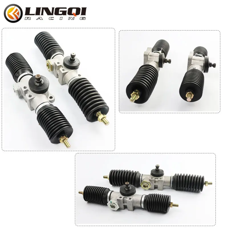 LINGQI RACING Go Kart Cart Steering Gear Rack Assembly Tie Rod Shaft Kit For ATV Buggy Quad Bike Off Road 365mm 420mm Length