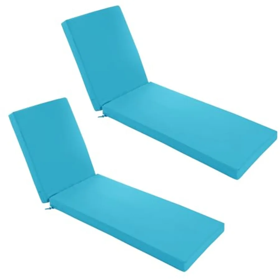 

Chaise Lounge Cushions Outdoor Set of 2 - Waterproof and Fade Resistant Sun Lounger Replacement Cushions - Patio Lounger Pads w