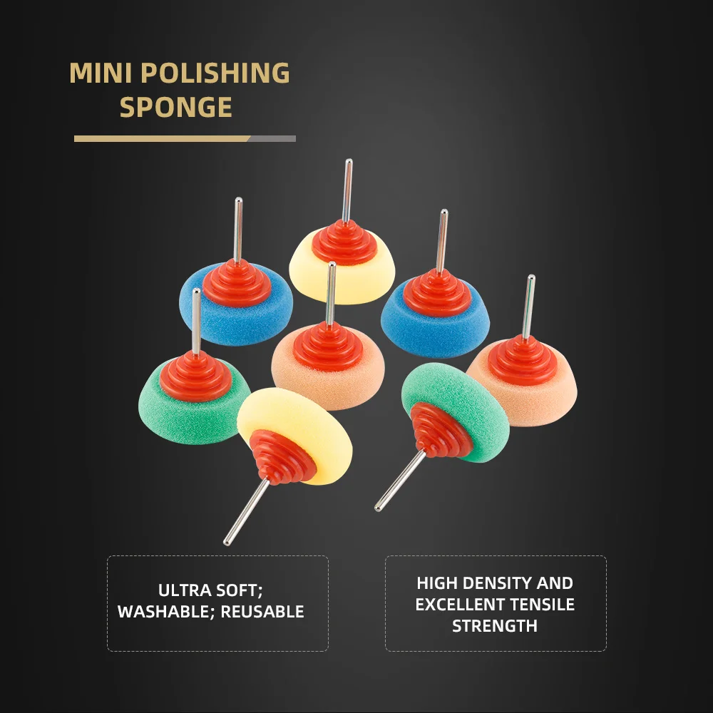 SPTA 2 Inch Mini Polishing Sponge Set Buffing Wheel For Car Hub Steel Rim For Car Detainlg Polishing/Waxing/Cleaning