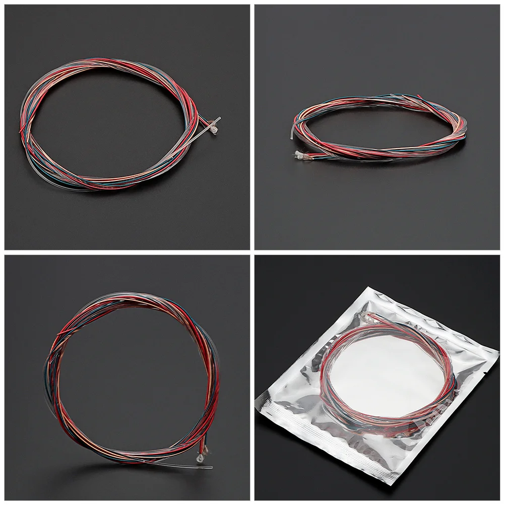 

6Pcs Colorful Guitar Strings for Acoustic Folk Guitar Metal Replaceable String Set Wear-Resistant Tuning Strings Music Lover