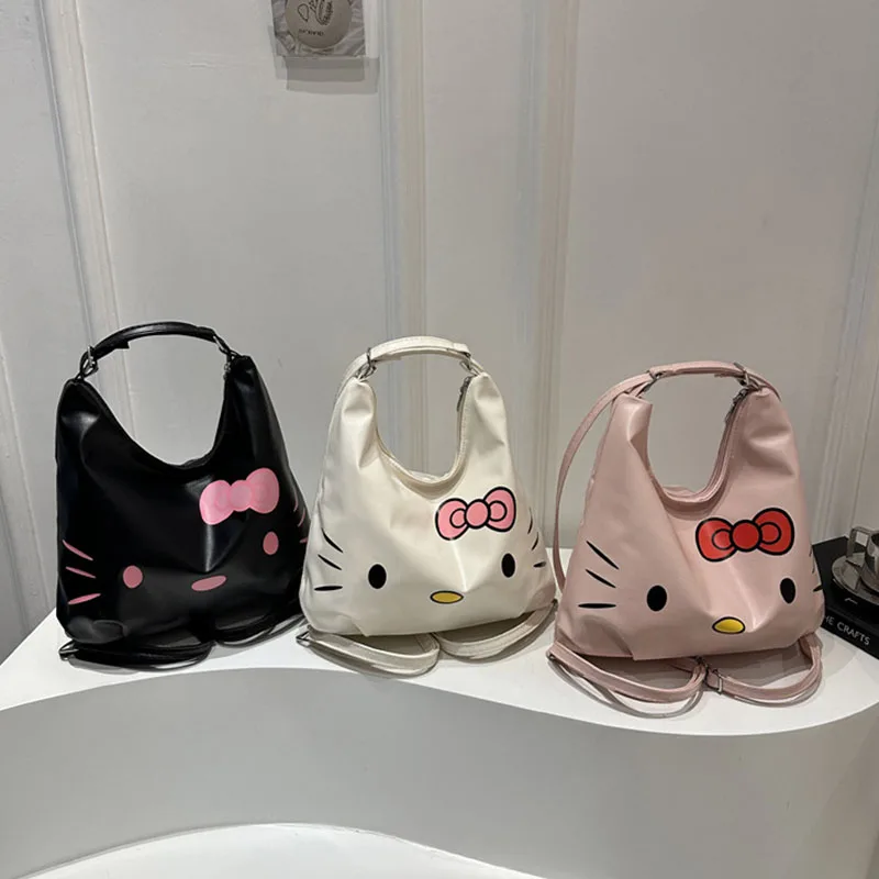 

Модный рюкзак Hello Kitty, женская сумка с котом, новинка 2023 года, универсальный рюкзак большой вместимости, женский нишевый легкий роскошный рюкзак