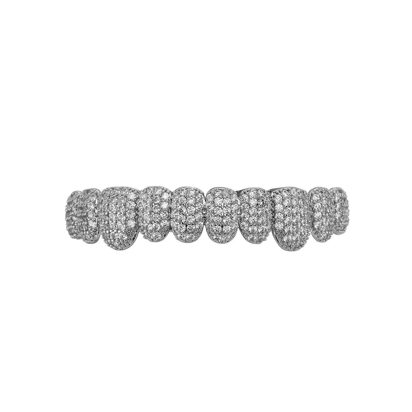TOPGRILLZ Iced Out 10 Top & 10 Bottom 5A CZ Steine Zähne Grillz Punk Rapper 14K vergoldete Zirkon Zahnkappen für Mundschmuck