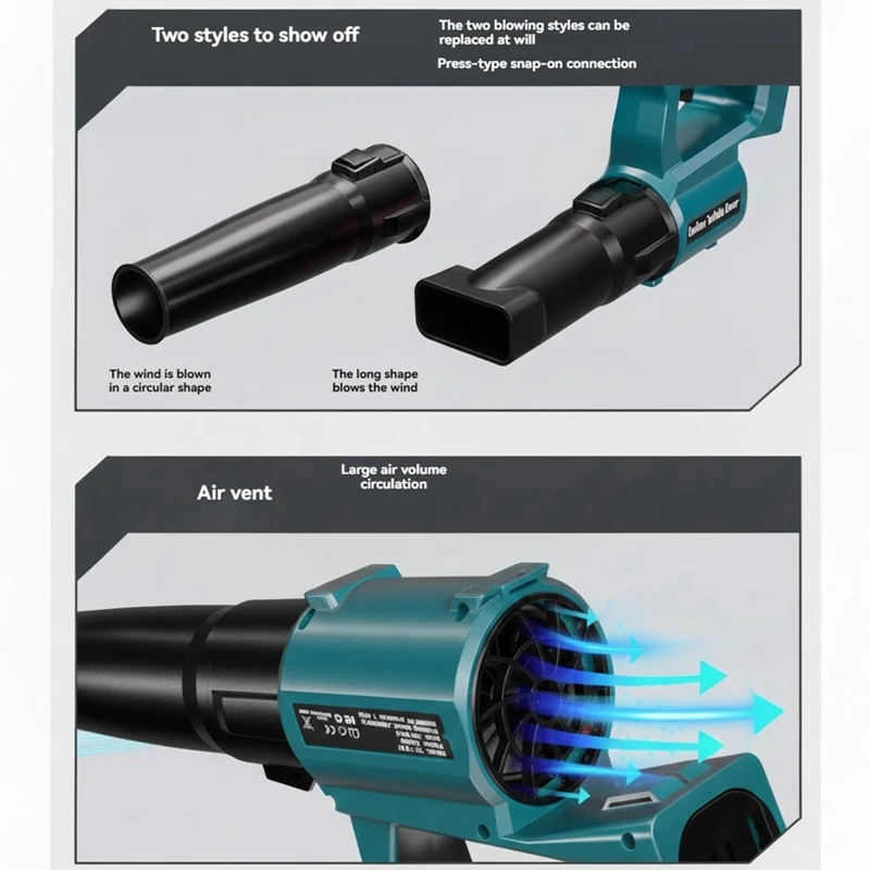 

Беспроводная турбовентиляторная воздуходувка для аккумулятора 20 В, 40000 об/мин, 1200 Вт, аккумуляторная сушилка для листьев для выдувания снега патио 【A73 AcePro】