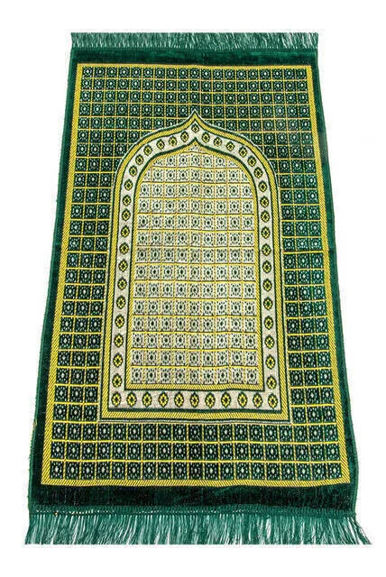 Economic Velvet Chipinger Prayer Rug 0190 Green Sheet of Muslim Islamic Prayer Mat Holy Quraan Islamic Mats