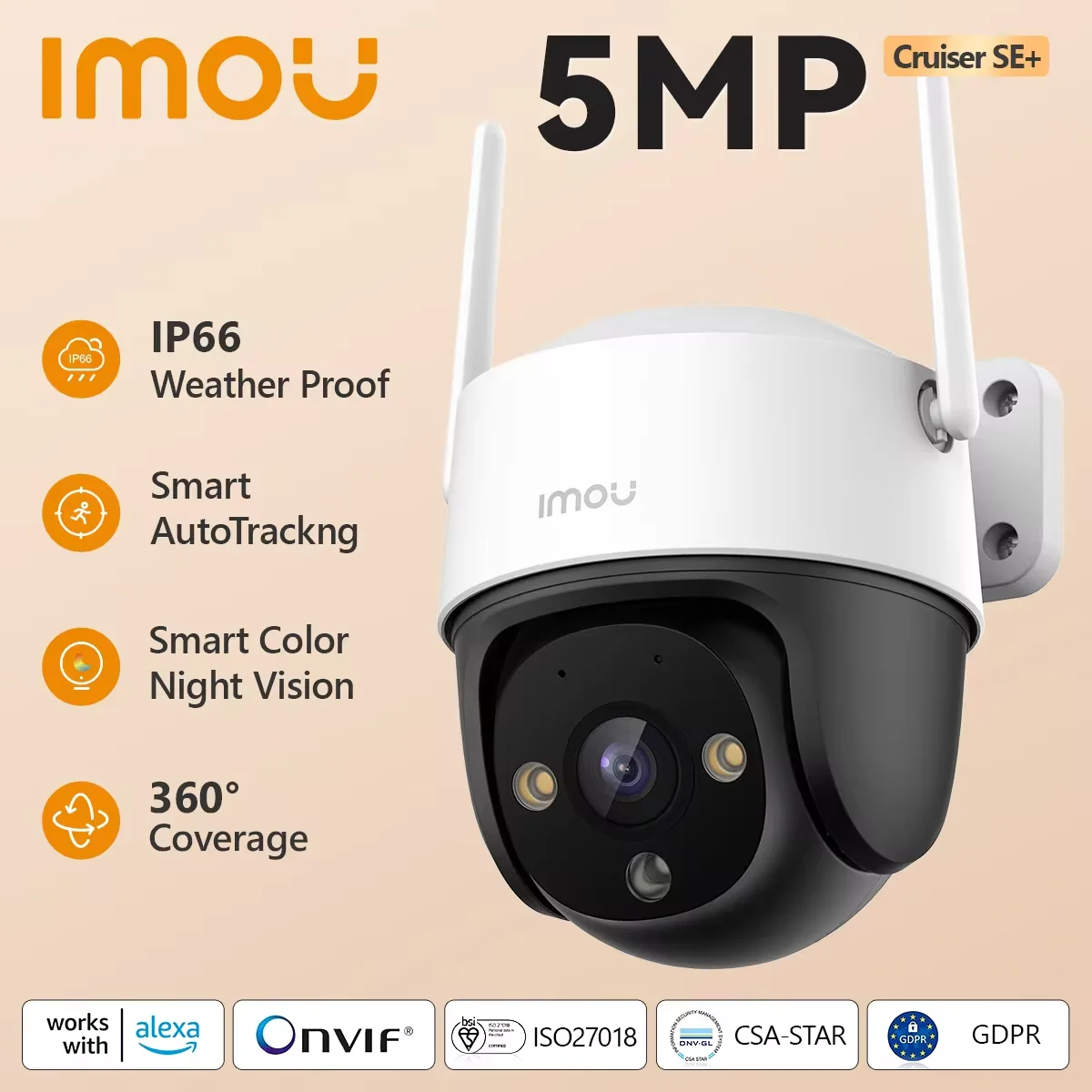 Imou cruiser se 5mp Wi-Fi-Kamera im Freien Smart Nachtsicht 8x Digital zoom ai menschliche Erkennung