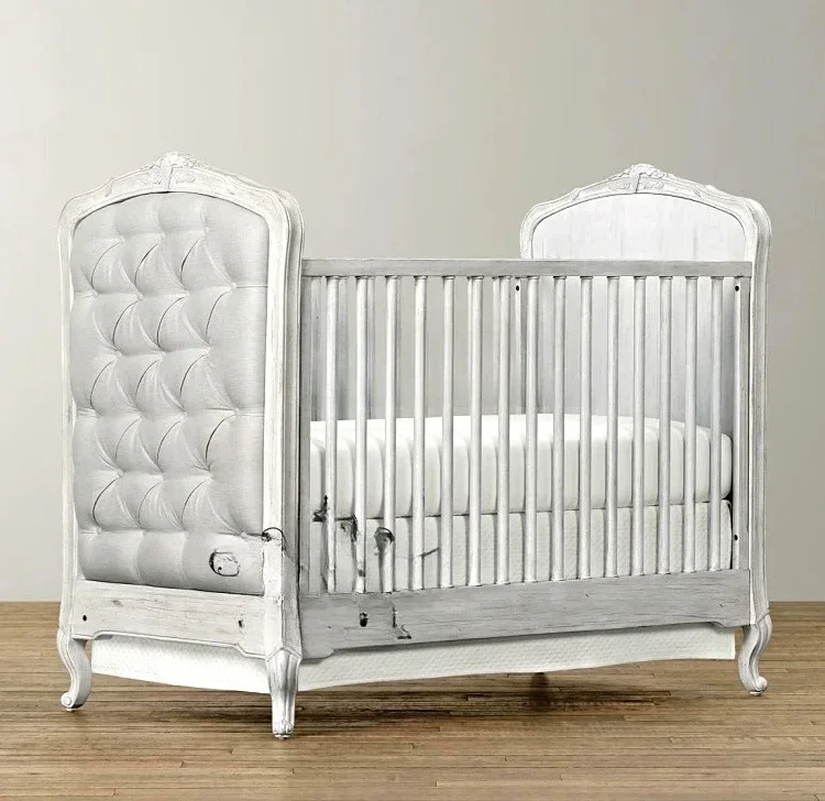 French Retro American Country Solid Wood Princess Bed European Antique Vintage Bed