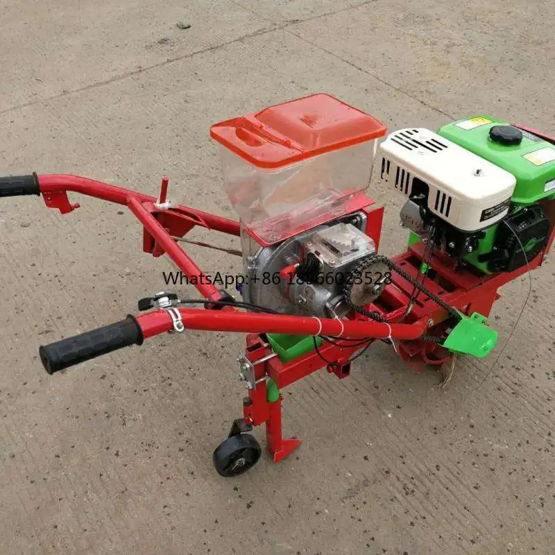 hand corn seeder machine manual corn sower planter with fertilizer box for farming maize 2 row gasoline fertilizer applicators