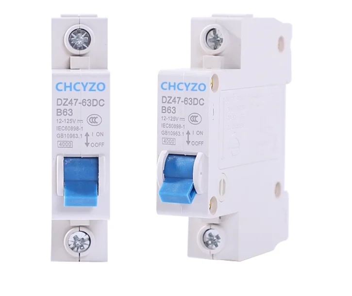 

DZ47-63 DC12-125V 4000A 1P Миниатюрный автоматический выключатель бытовой защита от утечки на землю защищает воздушный выключатель 3-100A
