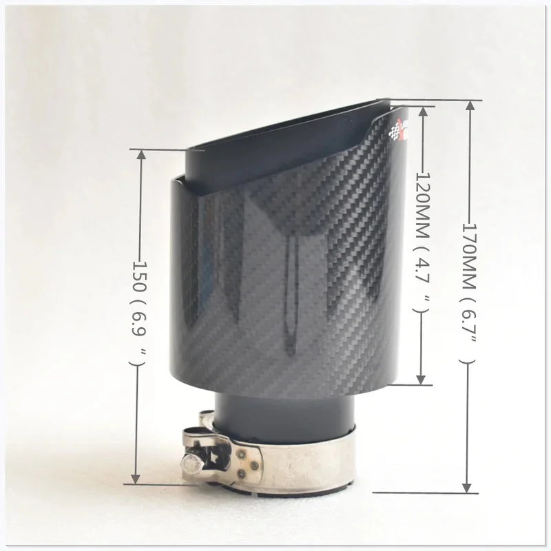High Quality Carbon Fiber Exhaust Tip Matte Black 304 Stainless Steel Core Lightweight Rustproof 51-76mm Inlet 89/102mm Outlet