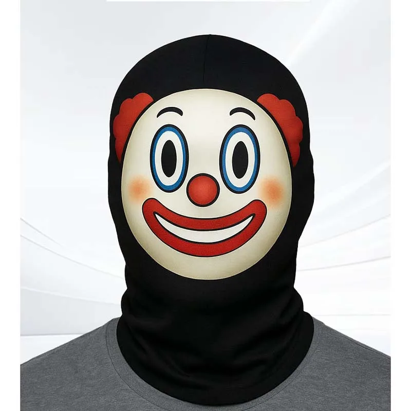 

Summer New Fashion Thin Outdoor Sunscreen Mask Digital Printing Facial Expression Pack Hooded Riding Spoof Breathable Mesh Hood