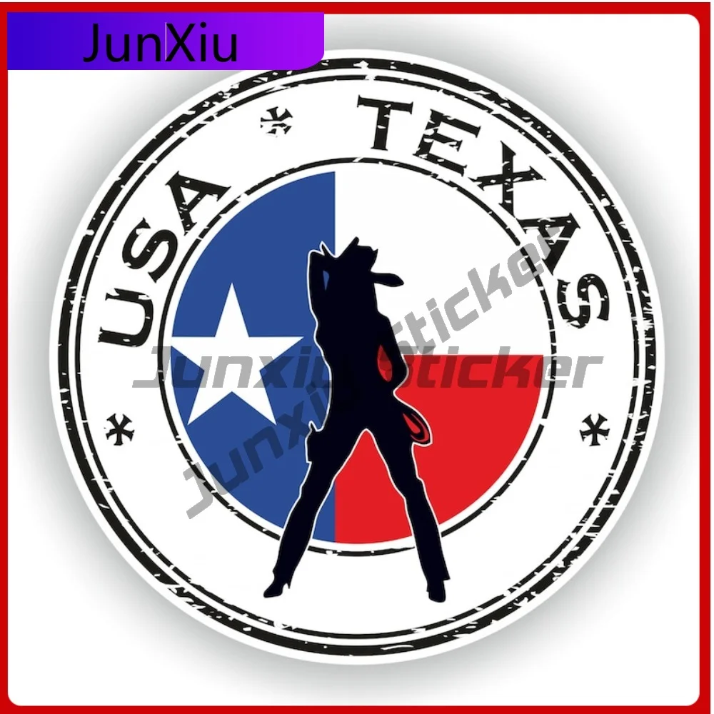 USA Texas 04 United States Seal Sticker Round Flag Creative Waterproof Vinyl Decal Decoration for Electric Scooter Yacht