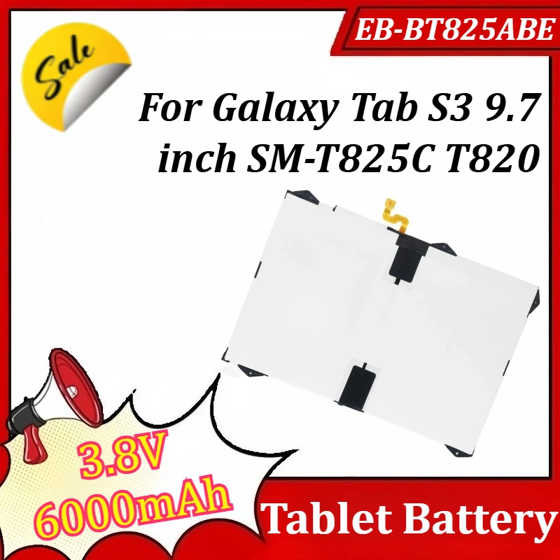 

New Battery EB-BT825ABE 3.8V 6000mAh Battery For Galaxy Tab S3 9.7 inch SM-T825C T820 T825 Tablet Replacement Battery