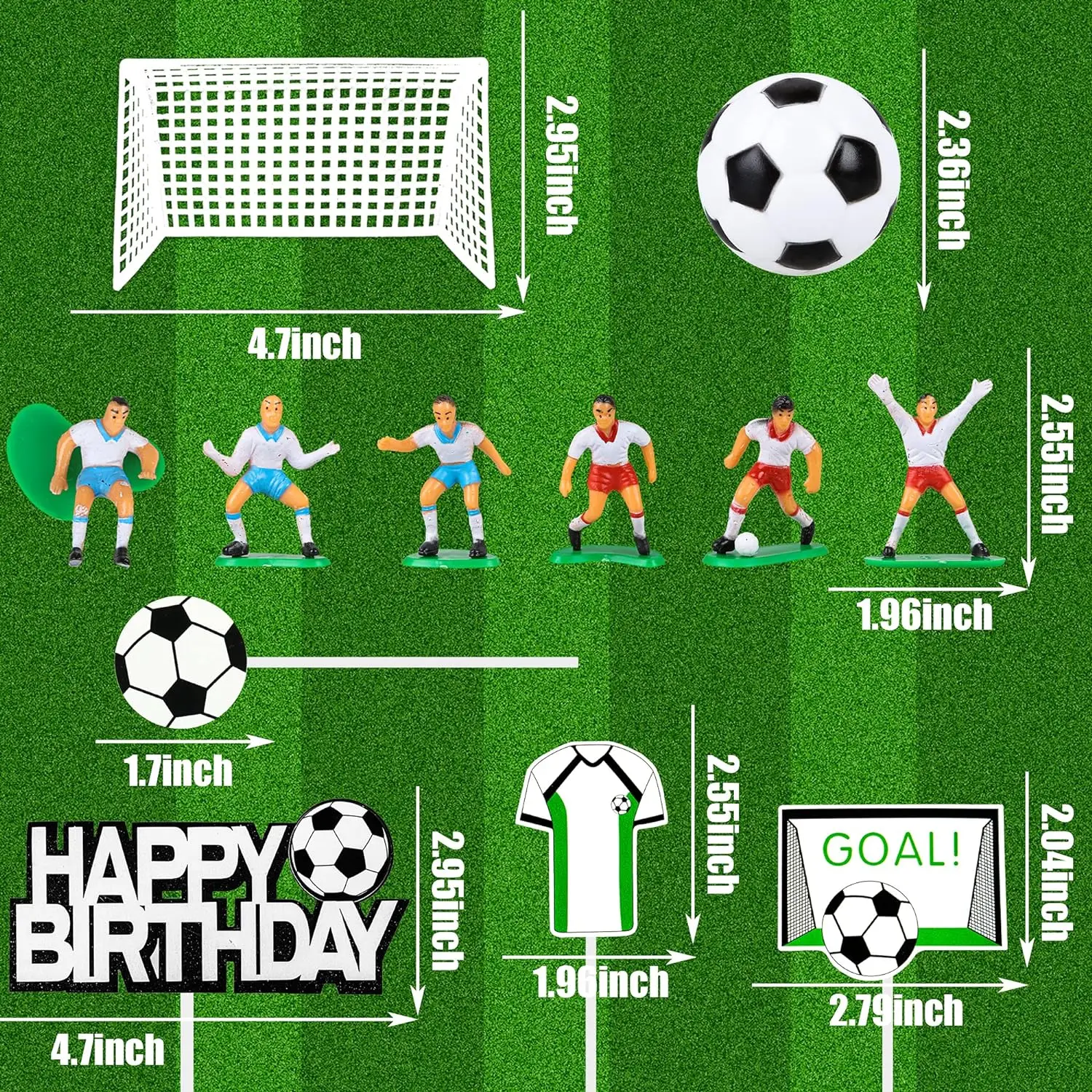 37 PCS Sports Cake Toppers Sports Cake Decoration with Soccer Football Baseball Basketball Tennis Golf for Boys Men Sports Theme