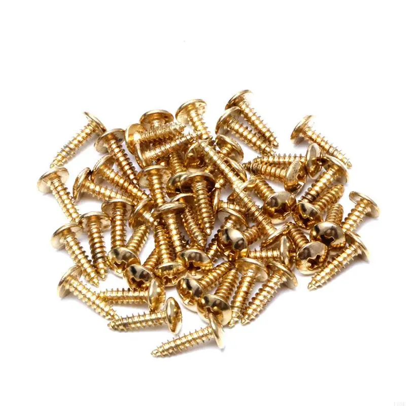 F68F 50Pcs Black Guitar Bass Pickguard Mounting Screws For ST SG for LP Guitar