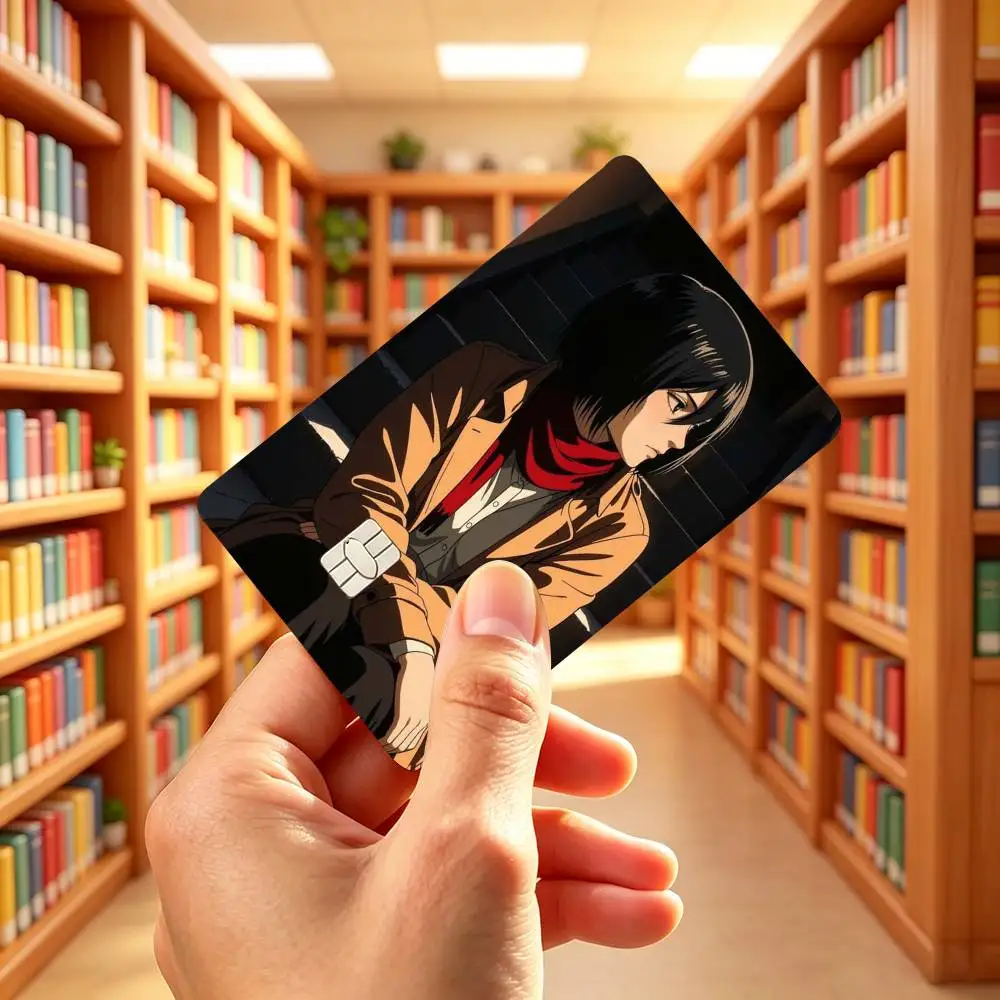The Ackerman Warrior Mikasa Credit Card HD Stickers Small Chip Waterproof Sticker Game Card Decal Gift
