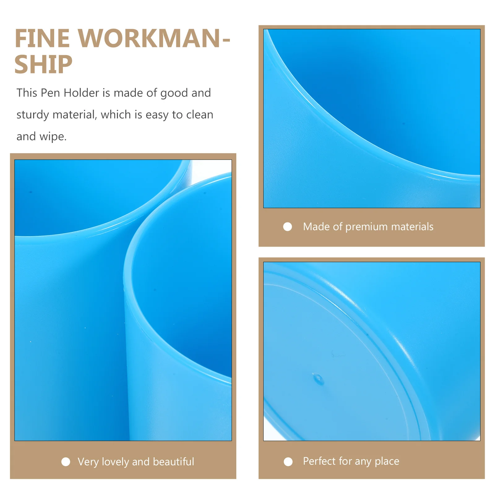 

2Pcs Round Pen Container Multi-Function Desk Organizer for Office School Use with Reliable Workmanship and Rounded Edges