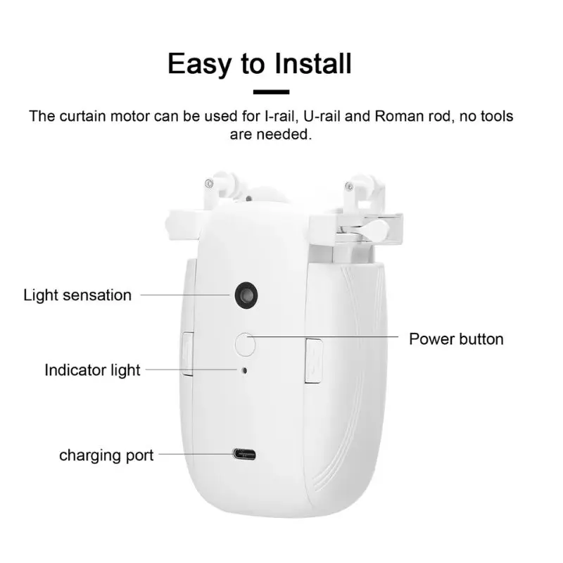 Tuya Smart Zigbee Curtain Motor with Hooks for Rome Track Smart Curtain Pusher Robot Support Siri Google Home AlexaVoice Control