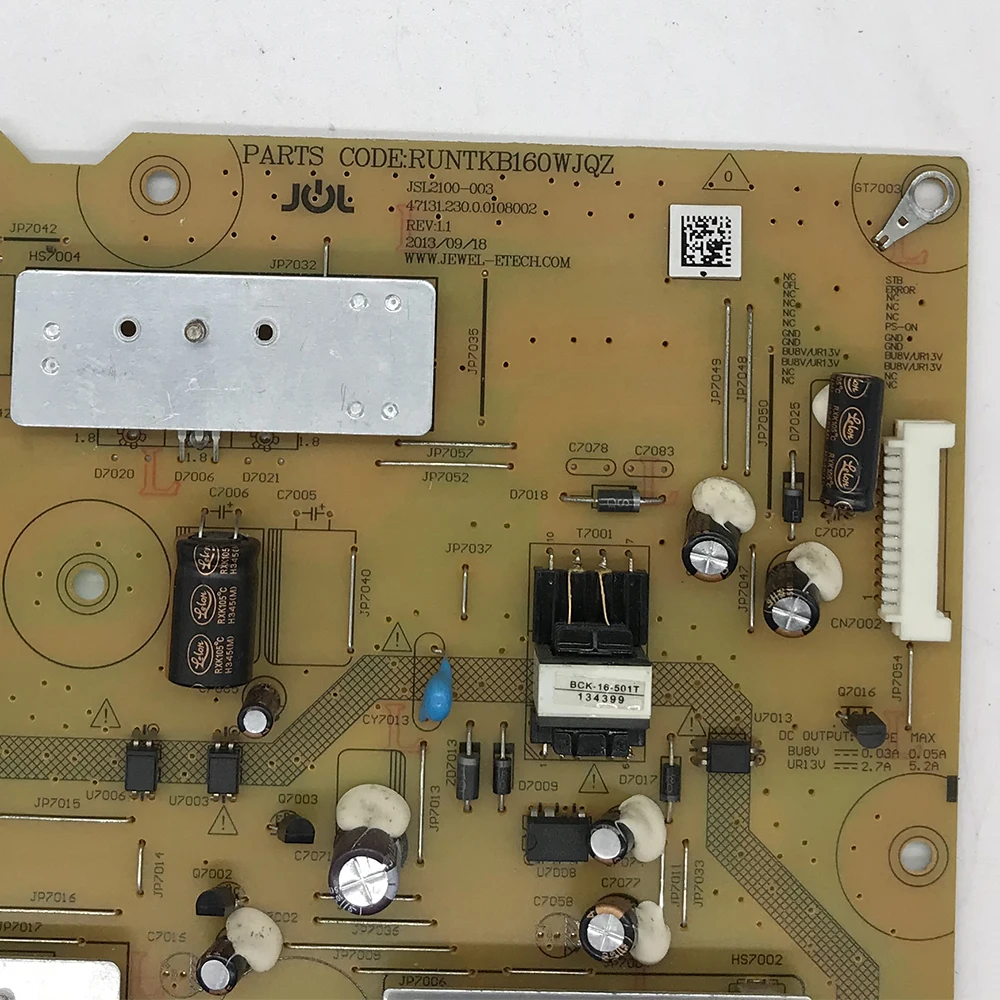 RUNTKB160WJQZ JSL2100-003 Power Supply Board for TV LCD-46LX265A 46NX265A ... TV Plate Power Support Board RUNTK TV Card