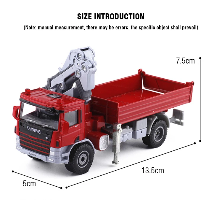 Kaidiwei mainan simulasi mobil Model truk, mainan simulasi Model mobil, kendaraan teknik logam paduan, Dumper Transport, Model truk