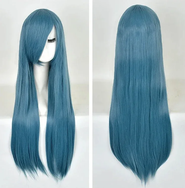 

Harajuku Party Lolita Long dark gem Blue Straight remy hair Halloween Wig