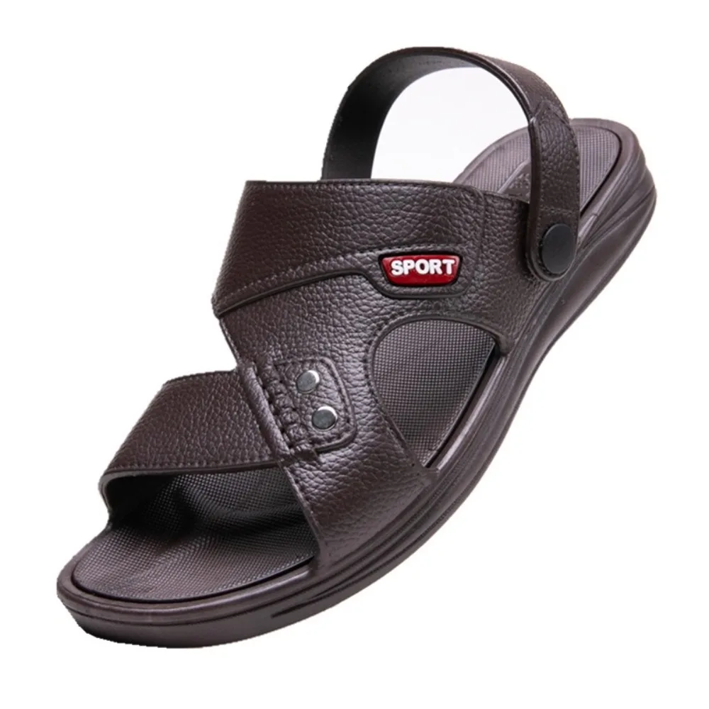 ソフト厚底カジュアルスリッパアンチスリップ抗臭スライドサンダル男性靴ビーチウェア足首バックルスリッパホーム