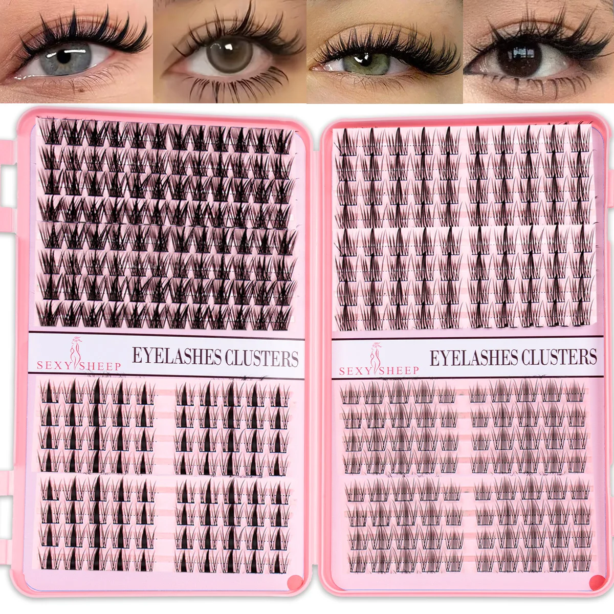 Wimpern-Cluster-Set: Gemischte Wimpern-Cluster, Wispy Einzelwimpern, Manga-Natürlich-Look DIY Wimpernverlängerungen für Make-up – Detail 6