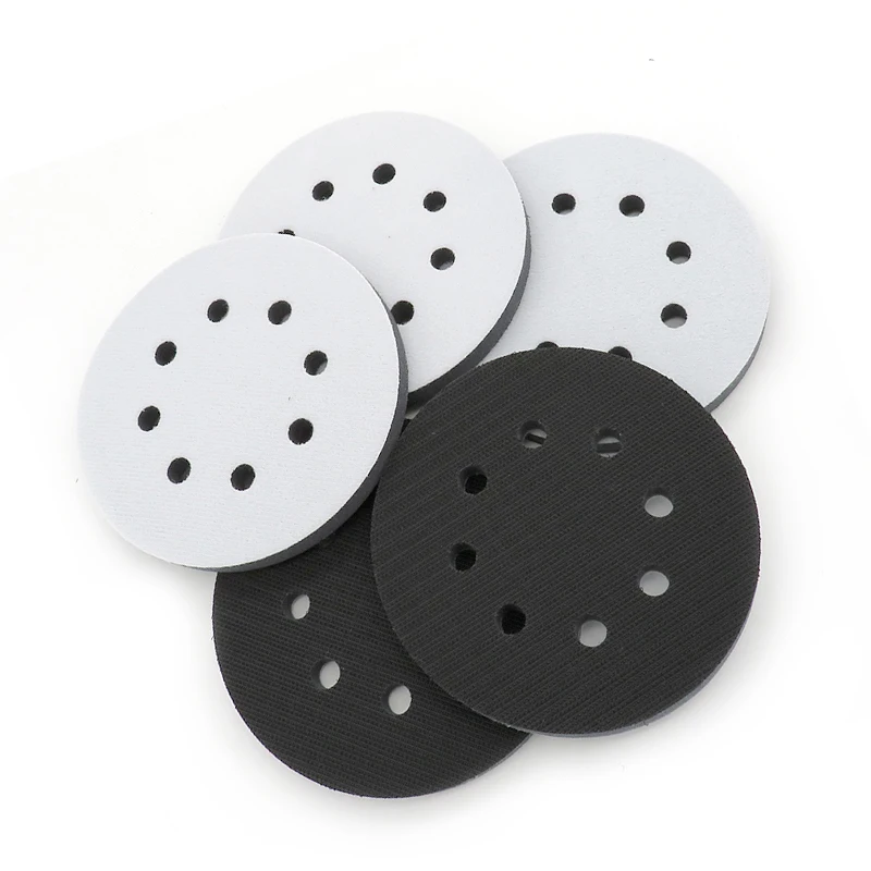 1Pcs 5 Inch 8 Holes Soft Interface Pad For Bosch Sander Sanding Polishing Disc Protective Pad 10mm Thick Backing Pad Black