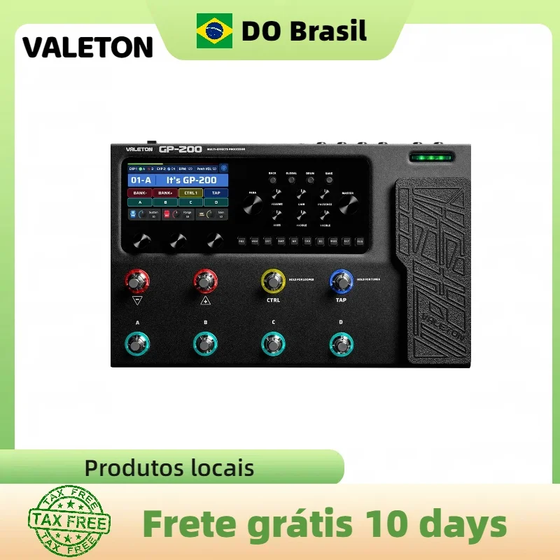 

VALETON GP-200 Guitar Bass Amp Modeling IR Simulation Multi-Effects with EU Power FX Loop MIDI I/O Expression Pedal