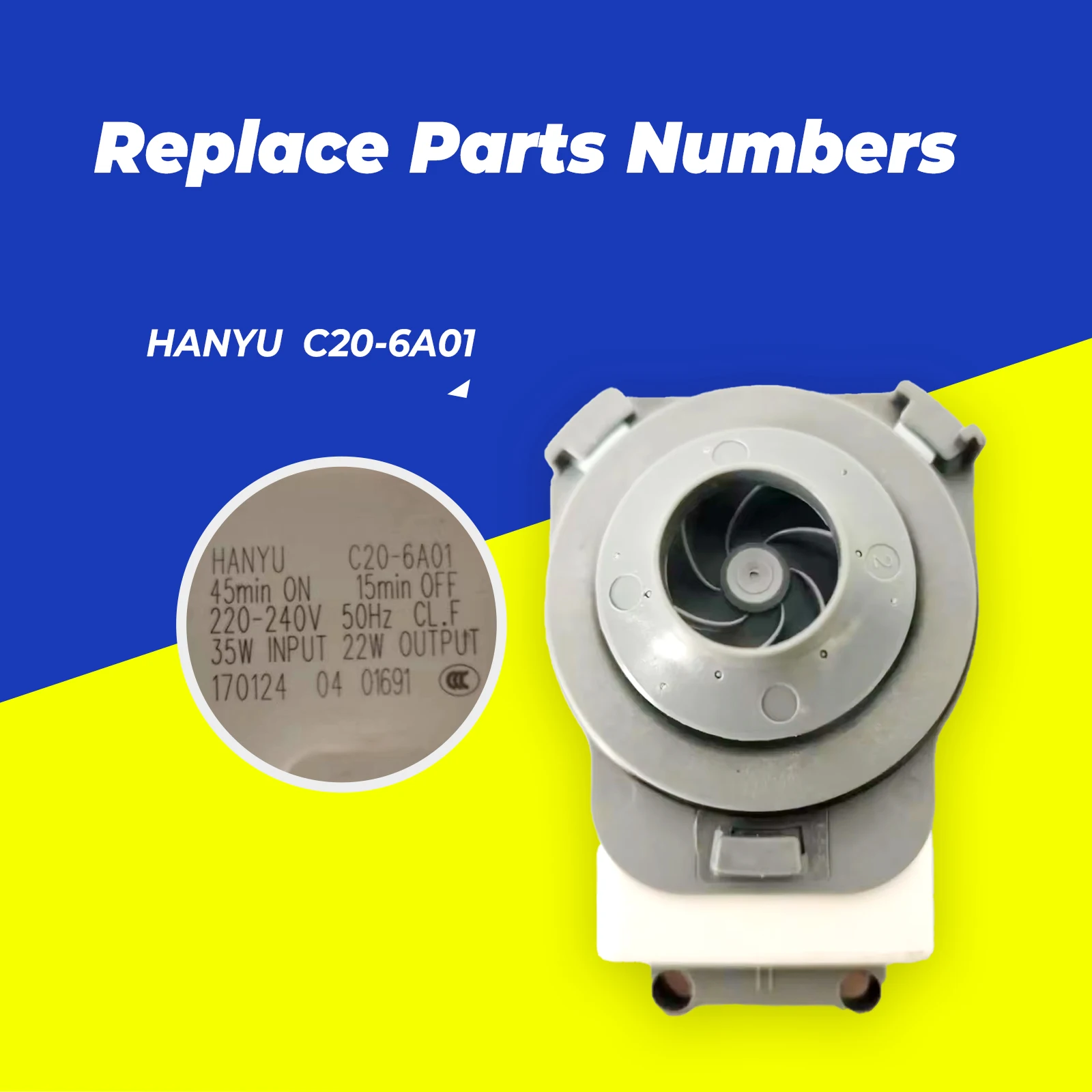 GENUINE New HANYU C20-6A01 220-240V 11001011001769  Dishwasher  Washing Pump for Midea