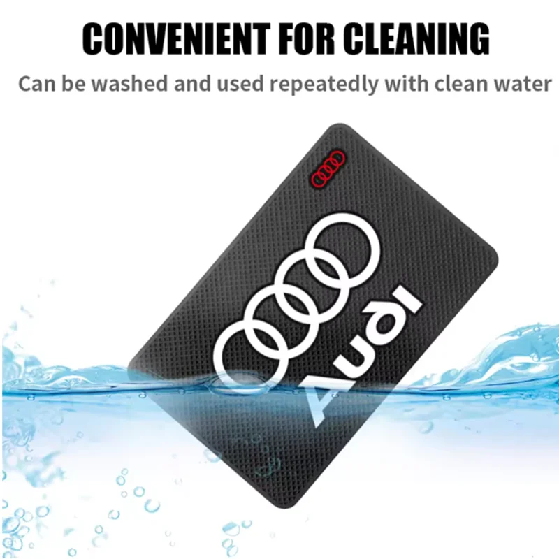 Car Logo Non Slip Mat Auto Dashboard Sticky PVC Pad For Audi Sline RS3 RS5 RS6 RS7 S3 S4 S5 S6 S7 A4L A3 A4 A5 A6 A7 TT Q2 Q5 B9 view 4