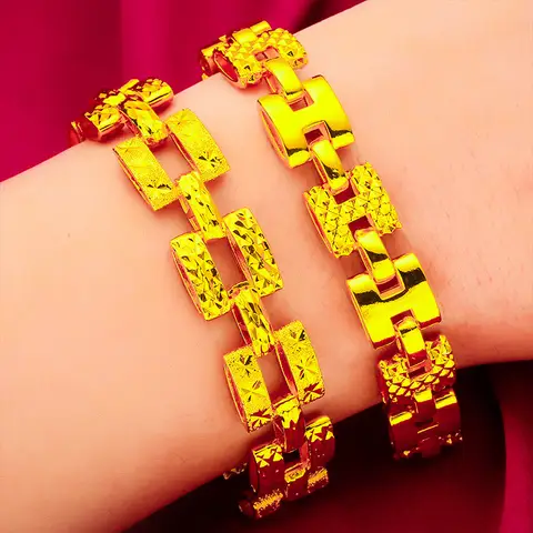 H Fashion Bracelet 24K Gold AU999 Women's - Unique H shape, high-purity gold, versatile, a personalized fashion accessory