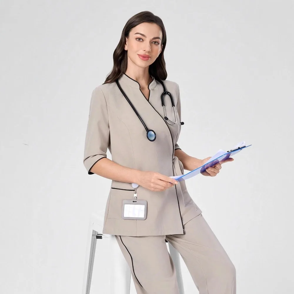 Gelanfu Nurse Uniforms Women's Scrubs Set Slim Fit Top Soft Comfortable Surgical Gown Nursing Beauty Salon Spa Workwear New - view 4