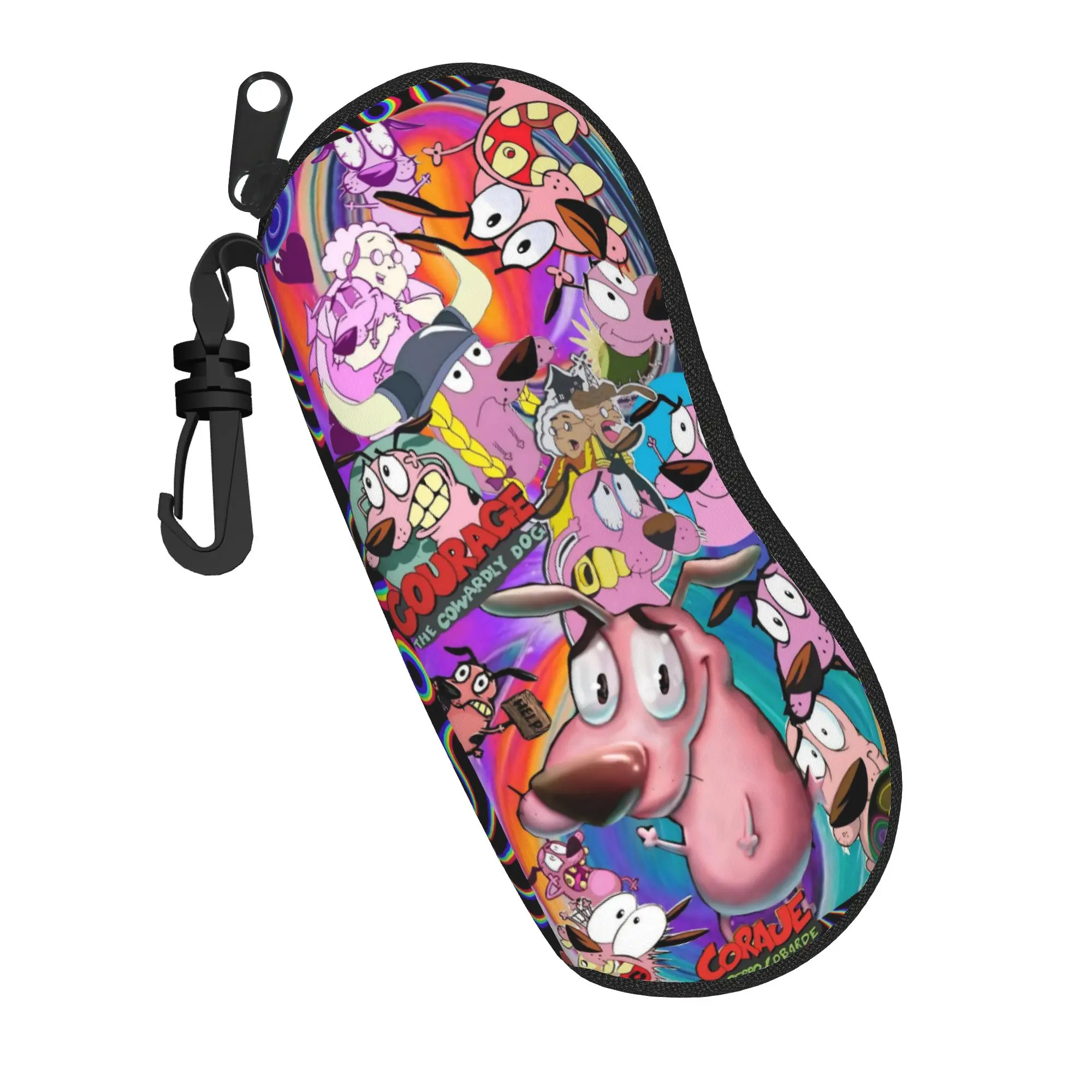 Étui à lunettes Courage the Cowardly Dog-D, cadeaux pour filles, accessoires, boîte de rangement pour lunettes, conteneur de protection pour lunettes