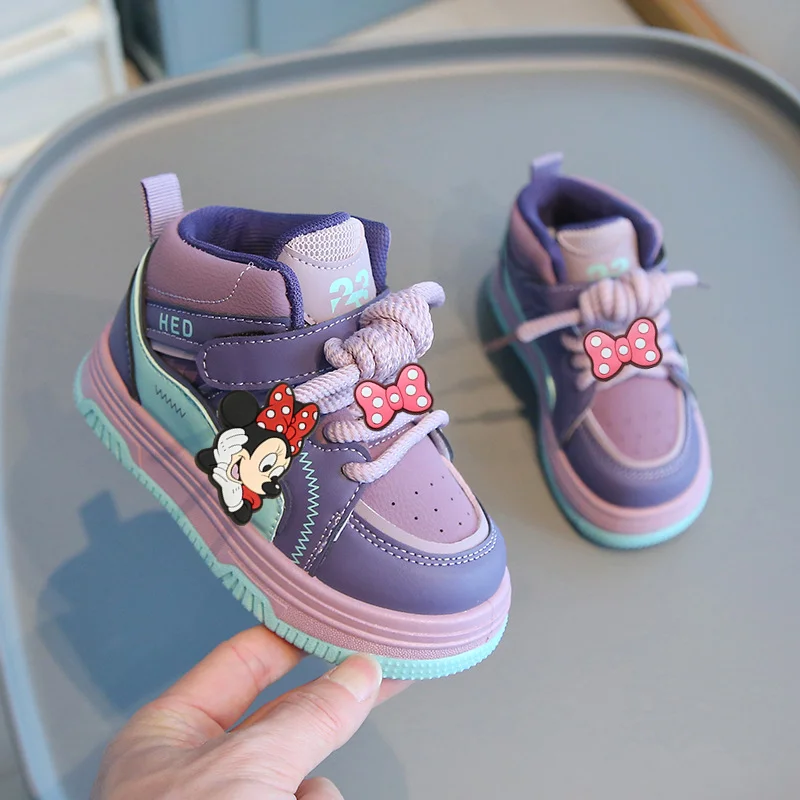 ディズニー ベビー 幼児用シューズ スティッチ ミッキーマウス キッズ スニーカー 春秋 男の子 カジュアルシューズ ハイカット 女の子 ボードシューズ ソフトソール
