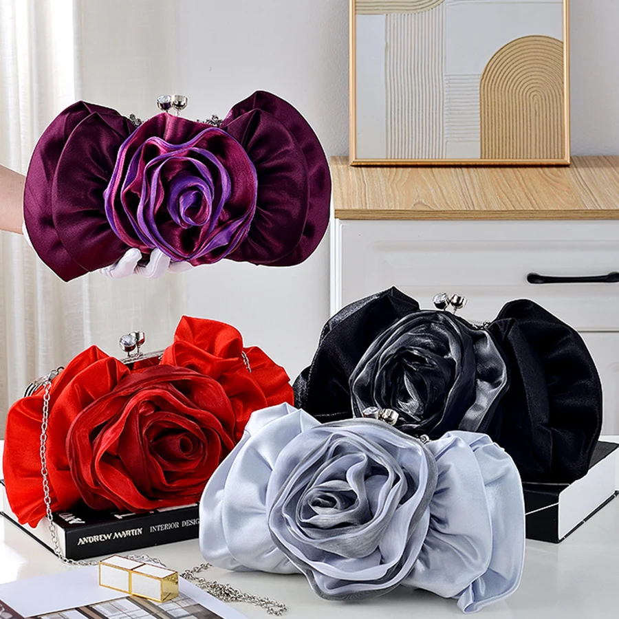 

Лидер продаж, вечерняя сумка с цветочным узором для невесты, маленькие клатчи, кошелек, полное платье, вечерние сумки, свадебный кошелек, женские сумки на плечо с цветочной цепочкой