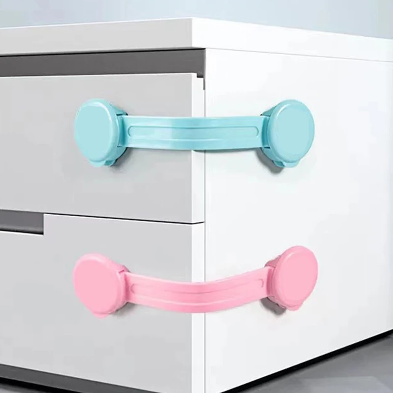 Baby Safety Protection Lock Drawer Child Anti-opening Cabinet Door Refrigerator Lock Home Adhesive Knob Anti-pinch Buckle