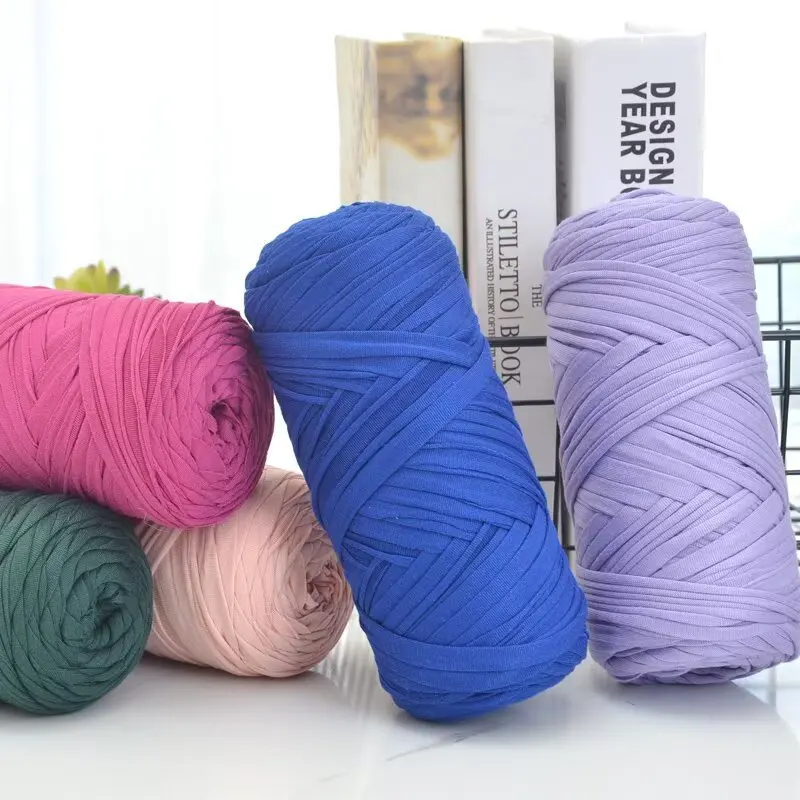 Generic T Shirt Yarn Cloth Yarn Polyester 200G Per Piece 50M 54Yd Crocheting Knitting Diy Crafting For Bags Cushions Baskets