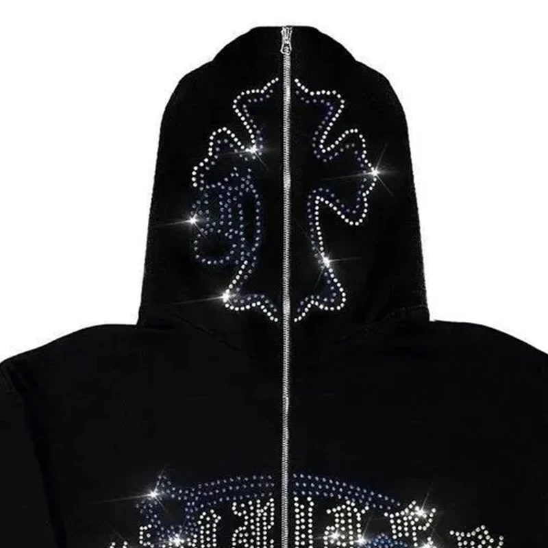Autumn/winter Fashion Vintage Y2k Sweatshirt Hoodies Streetwear Matching Shirt Aesthetic Korean Style zipper Pullover emo