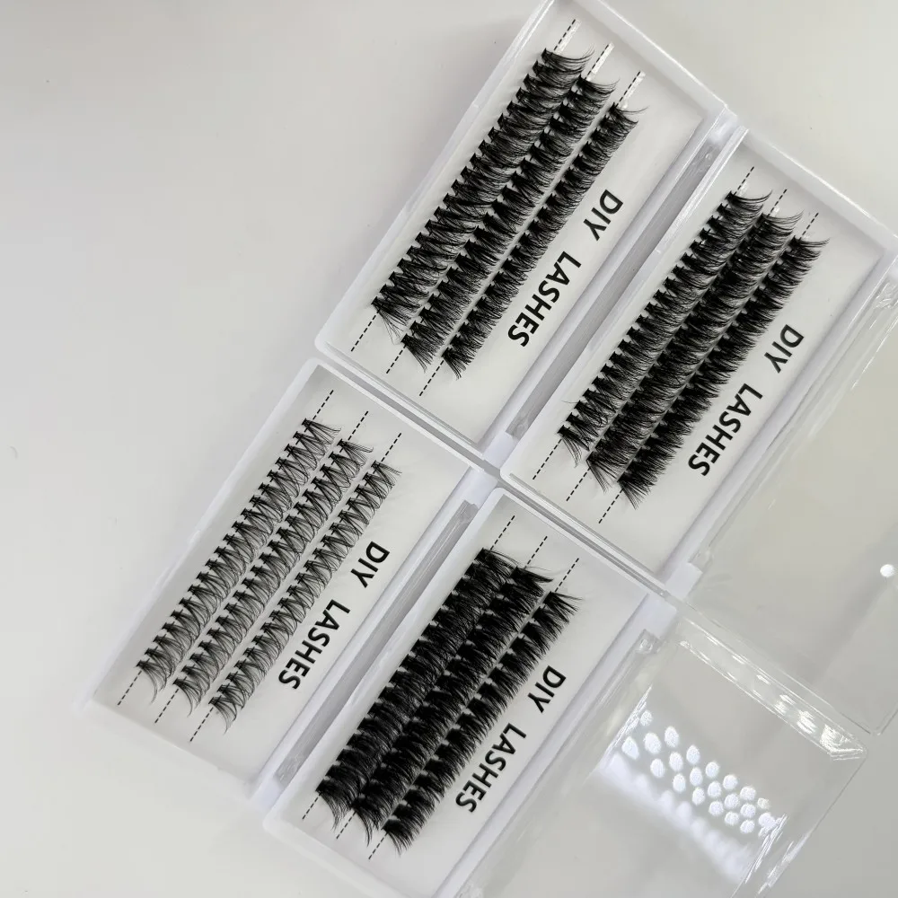 工場価格 3列まつげクラスタートレイ 卸売 DIYまつげブック ヴィーガン プライベートラベル セグメントDIYまつげ