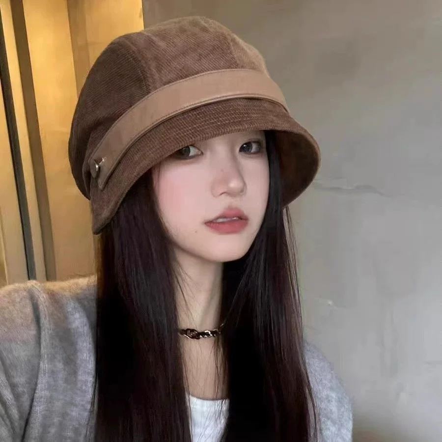 Women's Fashion Casual Fisherman Hat All-match Plain Basin Hat Face Small Bucket Cap Sunscreen Sunshade Cap