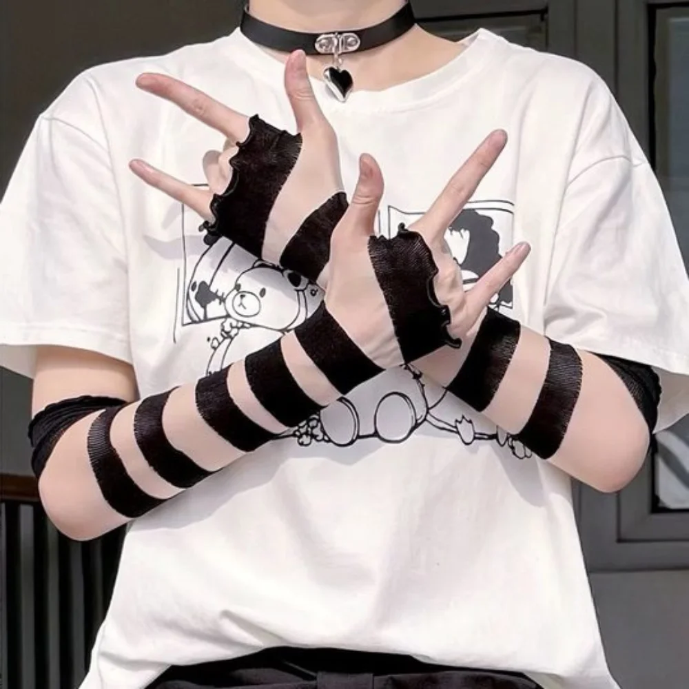 Streetwear Y2K Umreifung Bandage Fingerlose Handschuhe Elastische Punk Bandagen Arm Ärmel Handgelenk Manschetten Subkultur Handschuhe Lolita