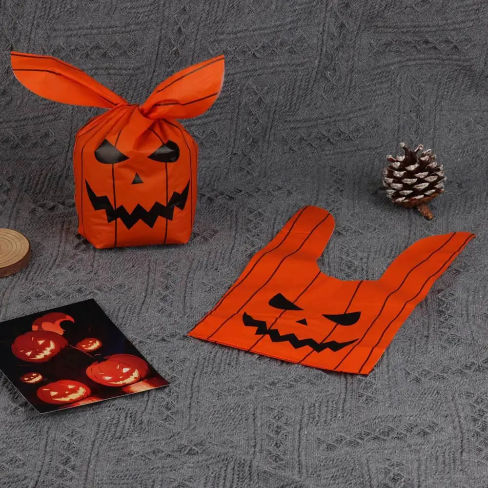 Bolsa de paquete de Halloween para niños, bolsa de dulces de calabaza, bolsa de regalo de Halloween, 50 piezas por lote