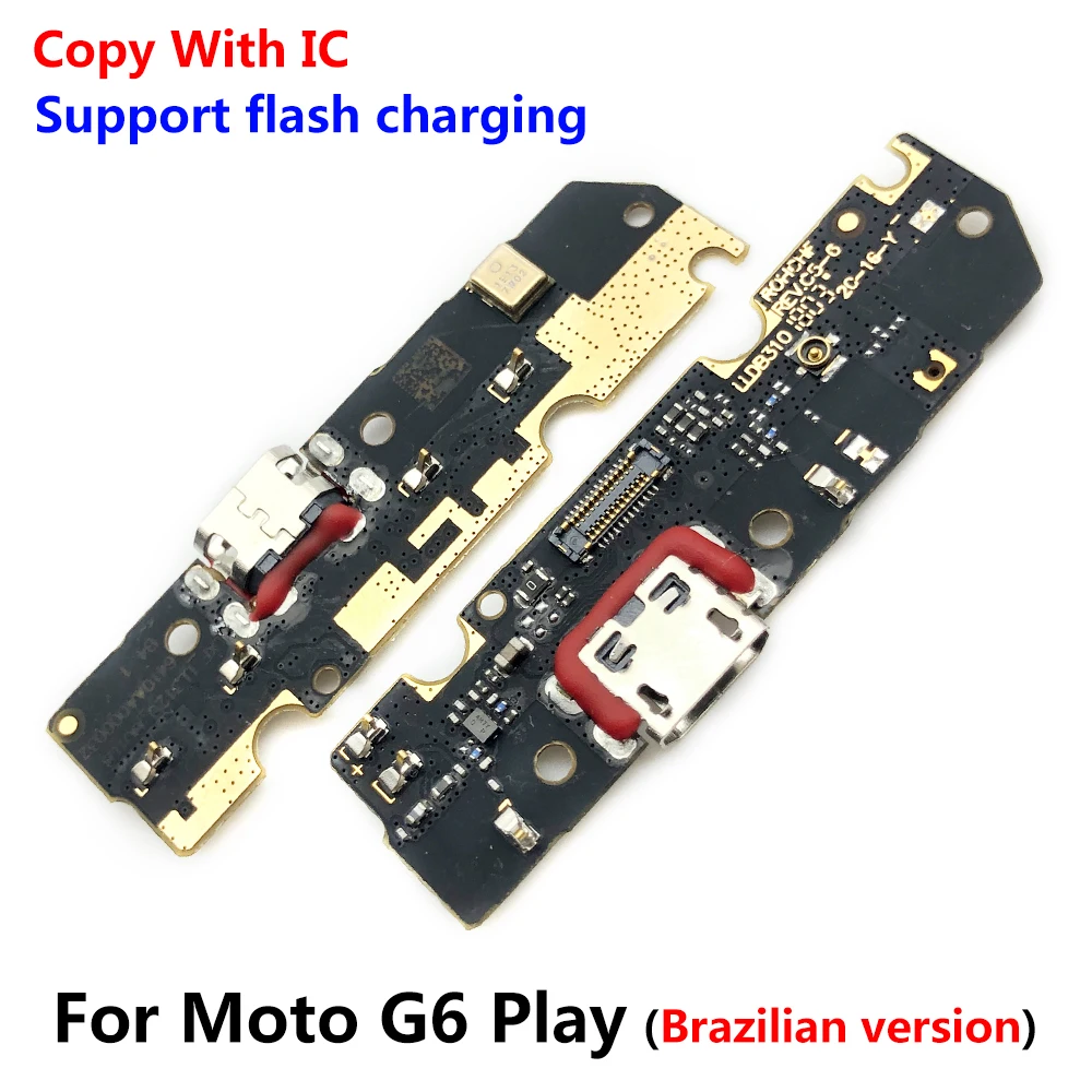 New Dock Connector Micro USB Charger Charging Port Flex Cable Board With Microphone For Motorola Moto G6 Play Replacement Parts