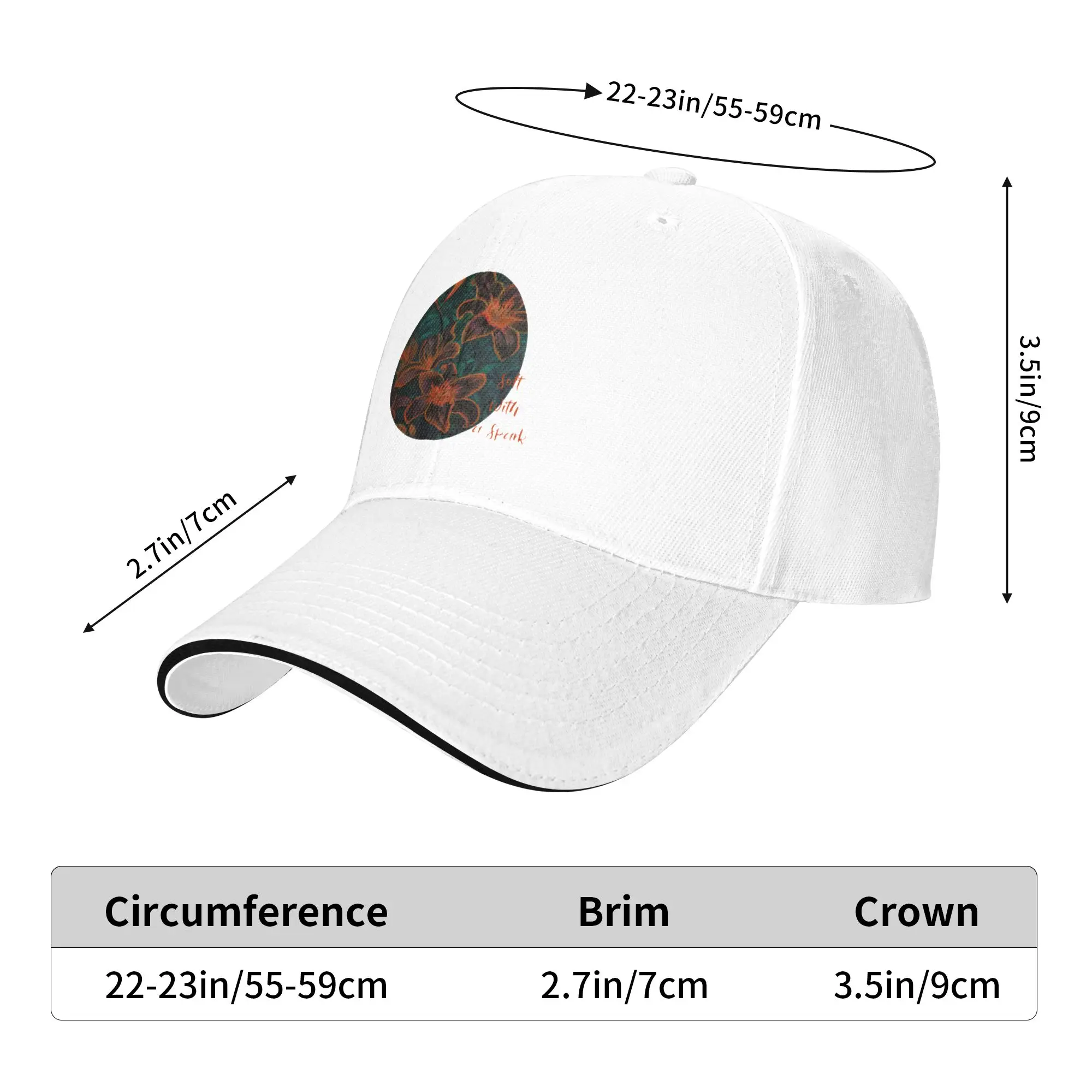 Burning Ember Lilies   Fiery Floral Botanical Art Gift For Children Men Women A Baseball Cap Hat