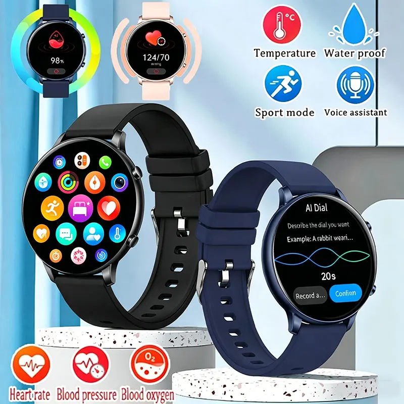 2026 New Smart Watch for Men Women 1.38" with 100+ Sport Modes IP68 Waterproof Pedometer Heart Rate Monitor for Android iOS
