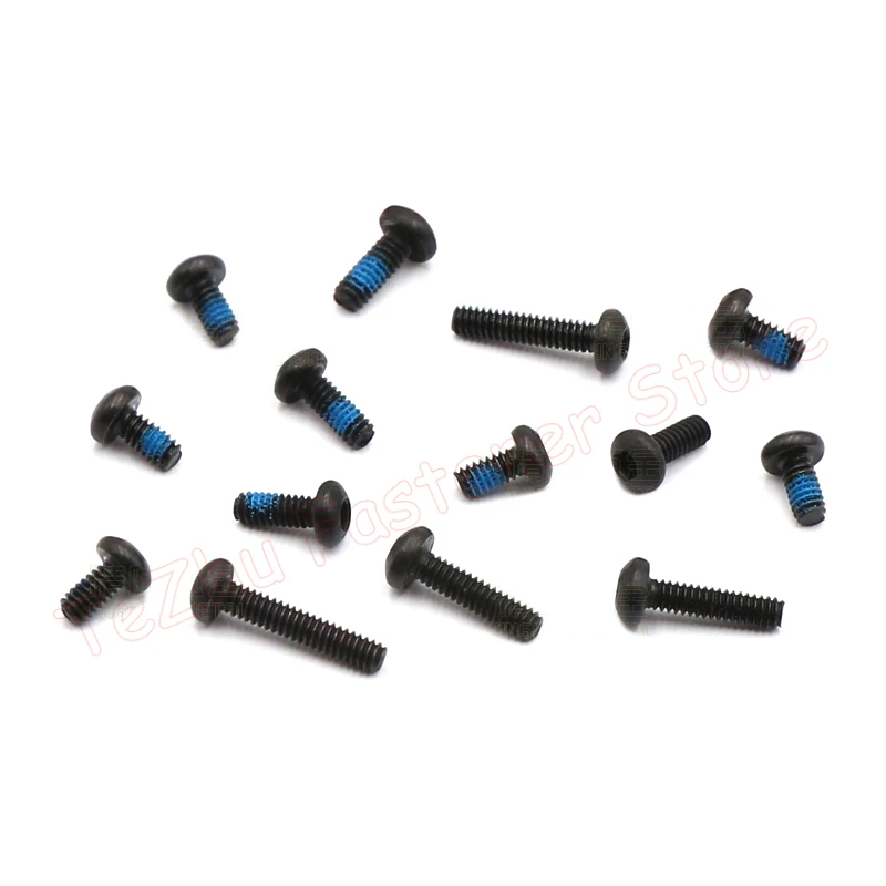 30/50/100pcs M2 Round Head Hex Hexagon Socket Screw Grade 10.9 Carbon Steel Length 4/5/6/7/8/9/10/12/14/16mm DL Rustproof Black