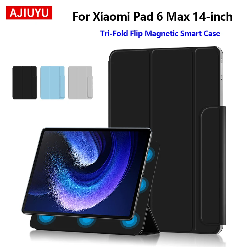

Magnetic Case For Xiaomi Pad 6 Max 2023 14 Inch Smart Book Cover for Xiaomi Mi Pad 6 Max 14" Tri-fold Stand Protective Cover